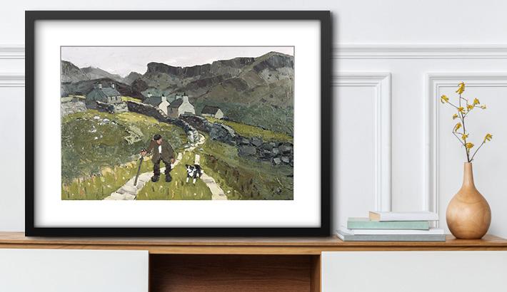 Kyffin Williams (1918–2006) 'The Way to the Cottages' framed print